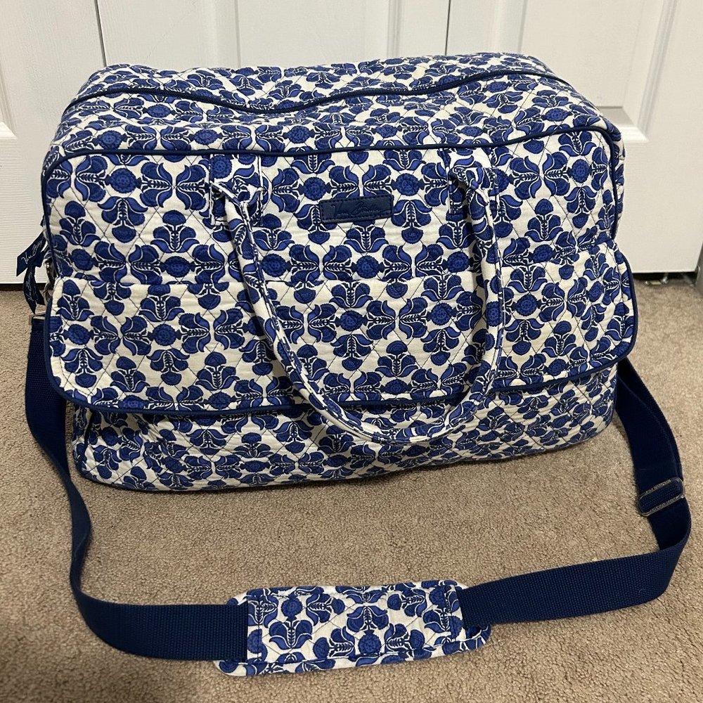 Vera Bradley Large Travel Duffel Bag - Cobalt Tile
